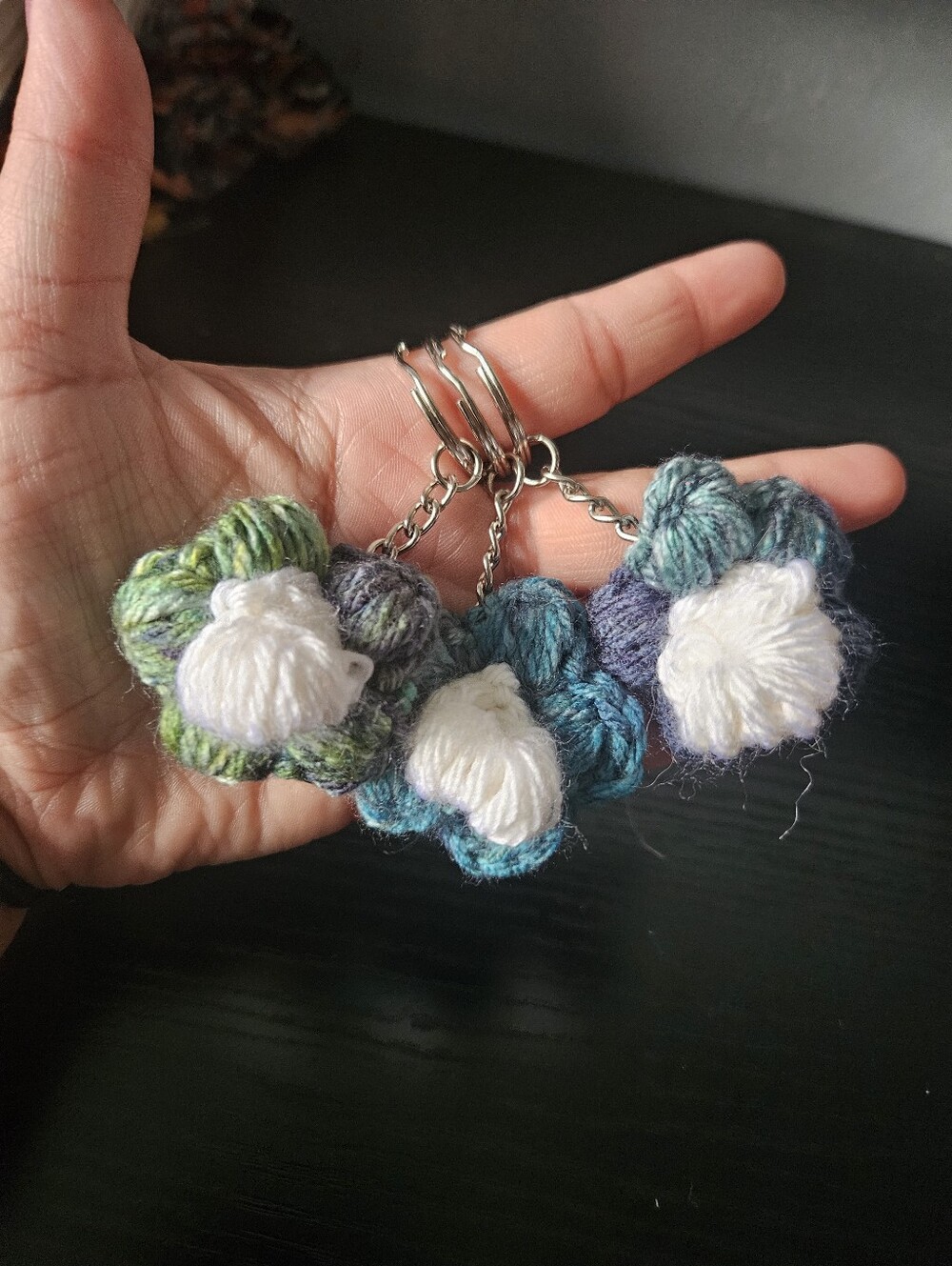 Handmade Crochet Flower Keychain - Picture 4 of 6
